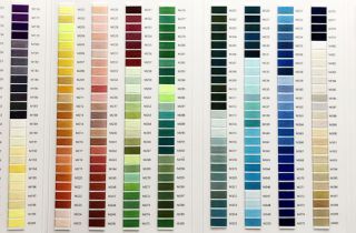 鎮(zhèn)海滌綸長絲繡花線色卡閃亮登場